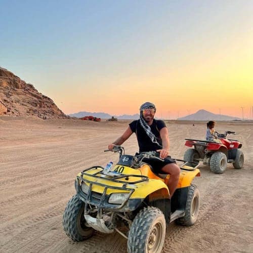 ATV Desert Safari with Bedouin Tea, Mountain Views, Sunset or Sunrise Experience from Sharm El Sheikh